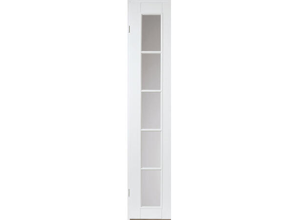 Håkon Glass Hvit - Sidefelt Dørblad - NCS S 0502-Y - 1x5 ruter